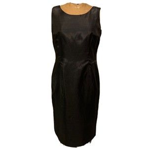 Le Suit Separates Womens Sheath Dress Black Jewel Neck Sleeveless Back Slit sz 6